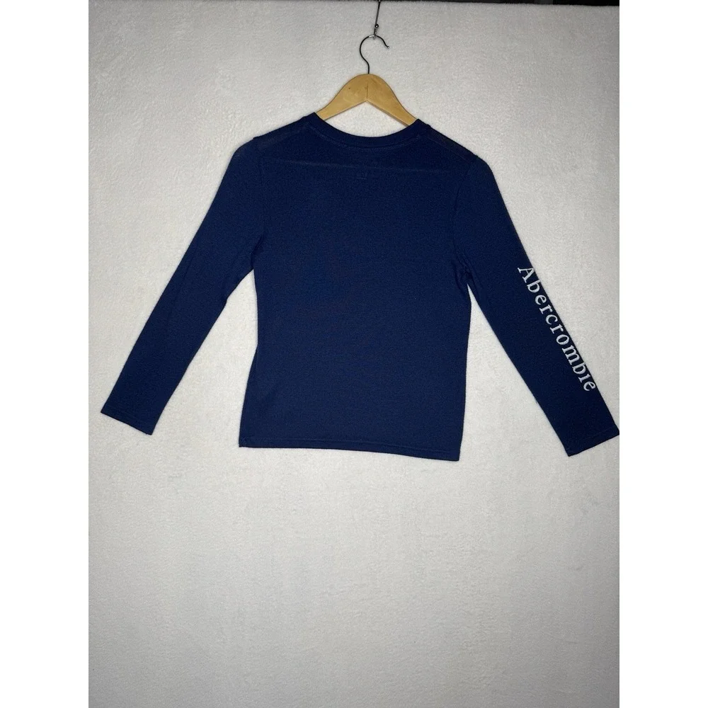 Abercrombie‎ Kids Shirt Boys Long Sleeve 9/10 Knit Top, Logo, Lightweight